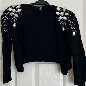 H&M Black Cardigan with Embellishments